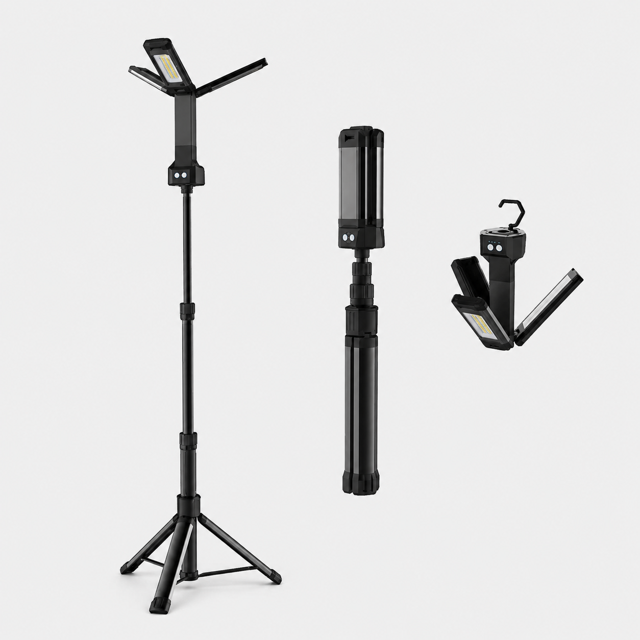 VIP-12 Adjustable Multi-Function Lamp - 20W Triple-Head Rechargeable Light with Tripod