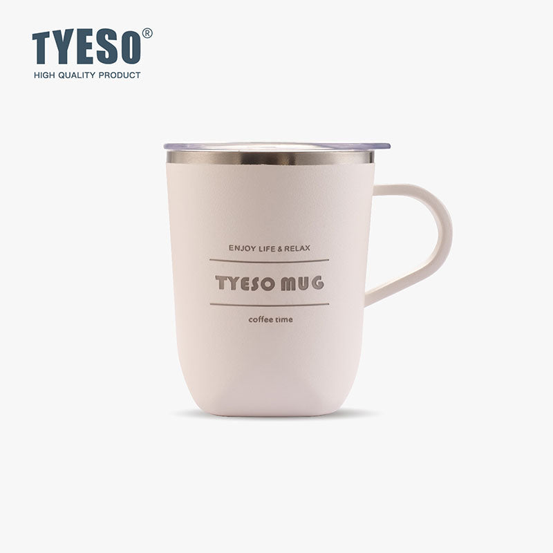 TYESO Vacuum Insulated Stainless Steel Coffee Mug with Handle - Durable, Leakproof, and Stylish Design for Hot & Cold Beverages