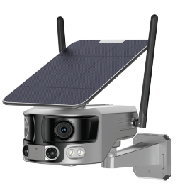 Wireless Solar Dual Lens Camera Y6 | 8MP + 8MP, 4K Resolution, Human Tracking, 180° Wide View