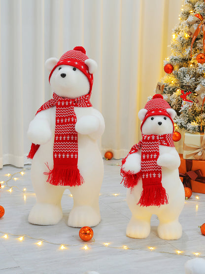 Polar Bear & Snowman Christmas Tree Scene – Window Set Christmas Decoration for Home & Office