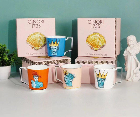 Ginori Mug Sea Blue – Il Viaggio di Nettuno Porcelain Mug with Gift Box, Inspired by Greco-Roman Mythology