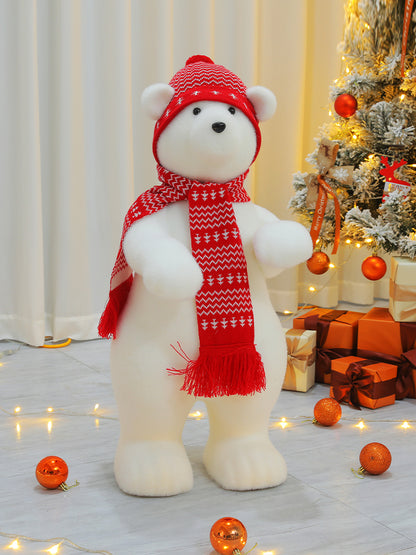 Polar Bear & Snowman Christmas Tree Scene – Window Set Christmas Decoration for Home & Office