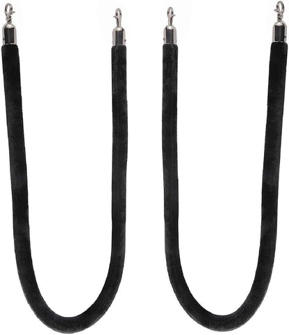 TAZEET black velvet stanchion ropes with black hooks - features and dimensions