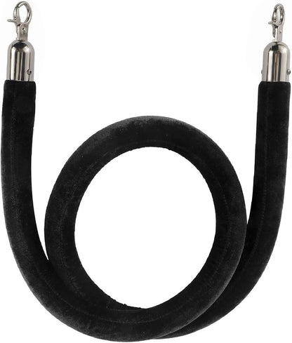 TAZEET black velvet stanchion ropes with black hooks - design detail
