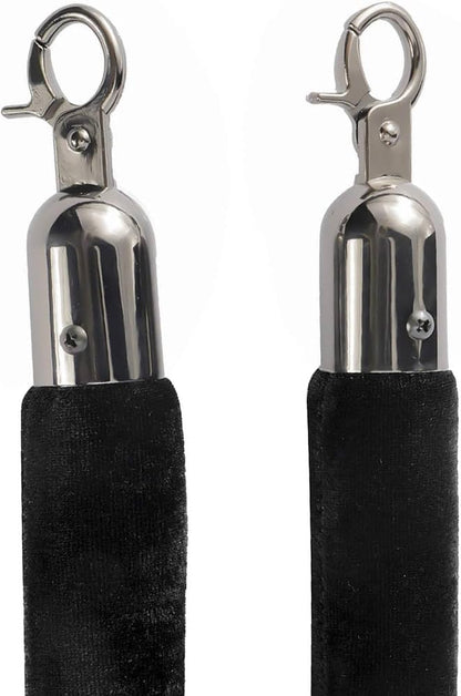 TAZEET black velvet stanchion ropes with black hooks - additional gallery view