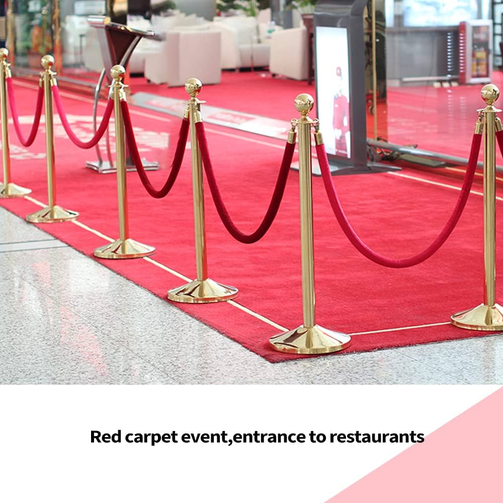 TAZEET red velvet stanchion ropes with gold hooks - design detail