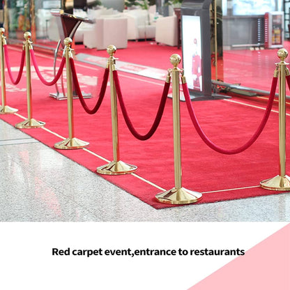 TAZEET red velvet stanchion ropes with gold hooks - design detail