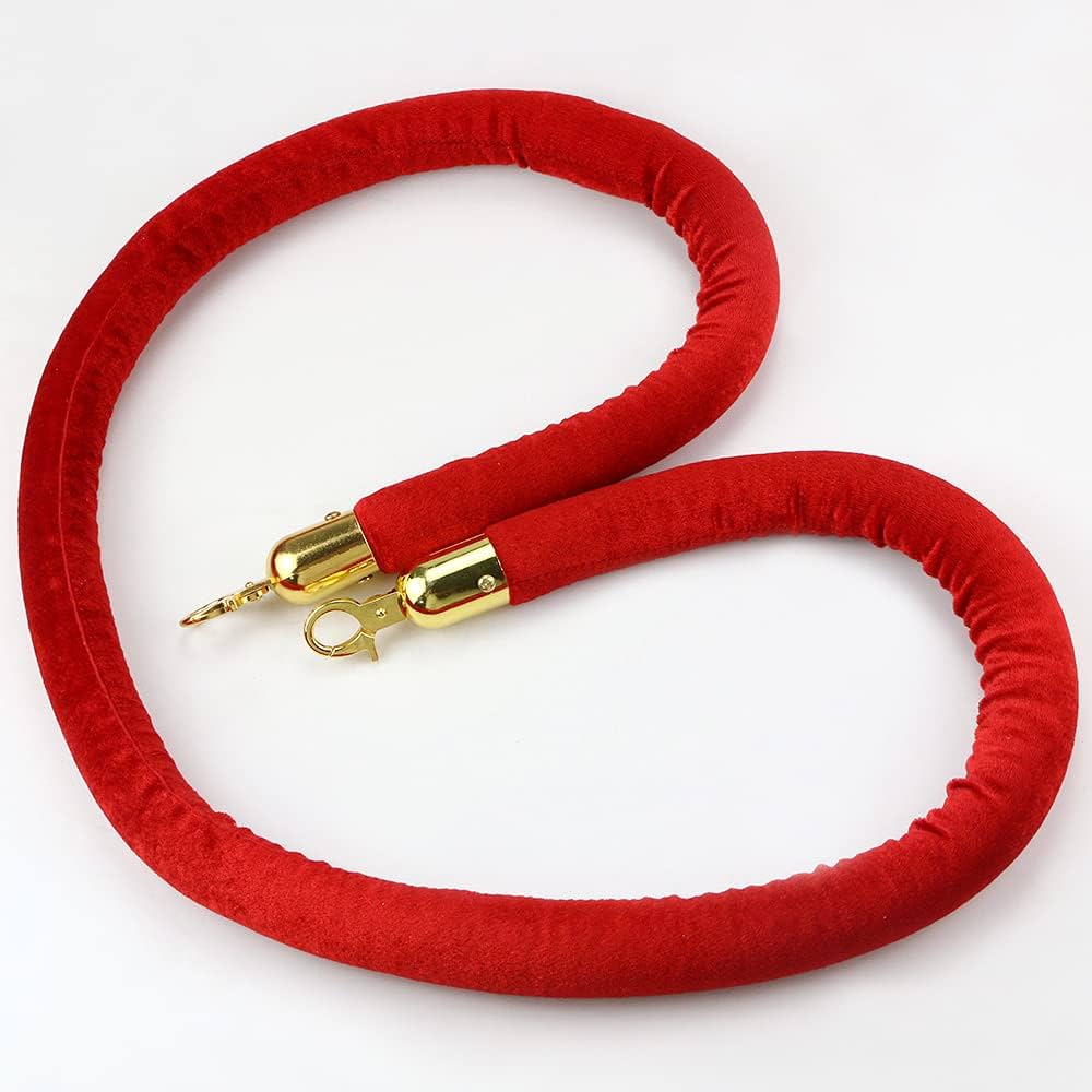 TAZEET red velvet stanchion ropes with gold hooks - application example