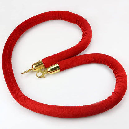 TAZEET red velvet stanchion ropes with gold hooks - application example