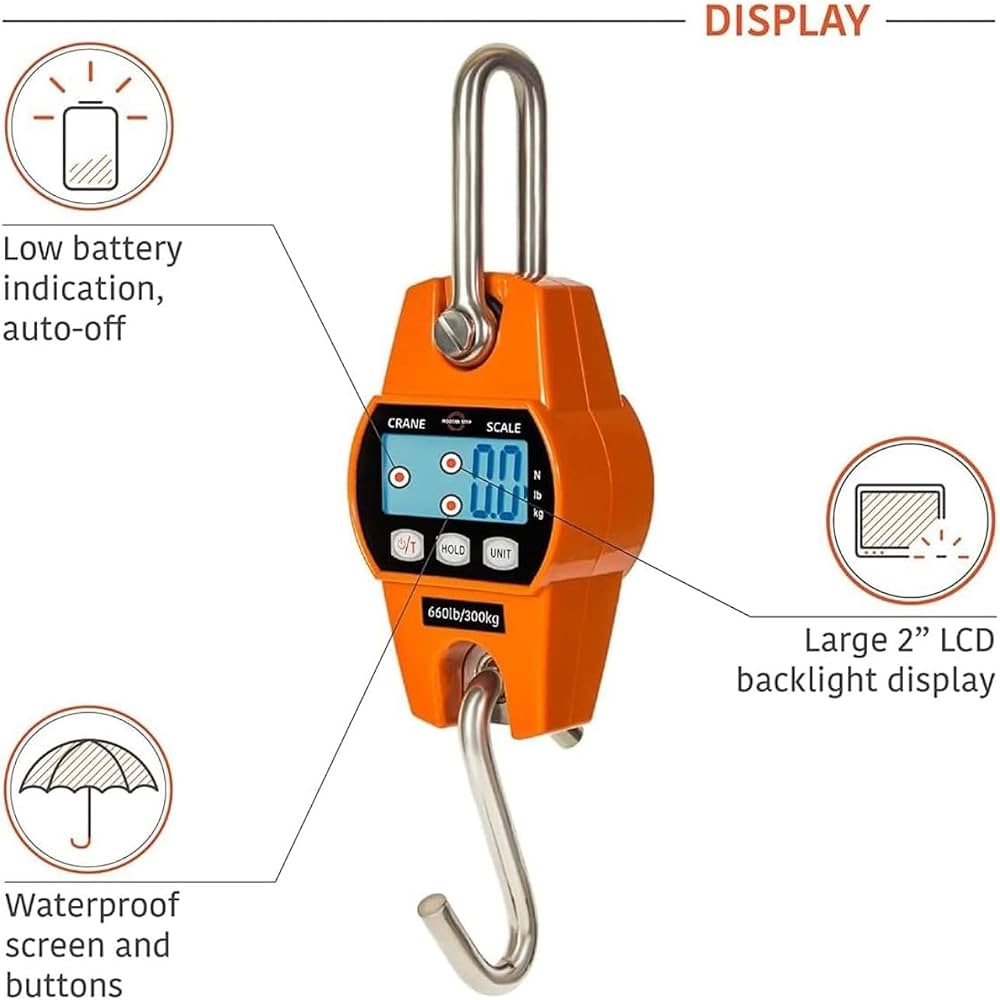TAZEET 300 kg digital crane scale - setup view