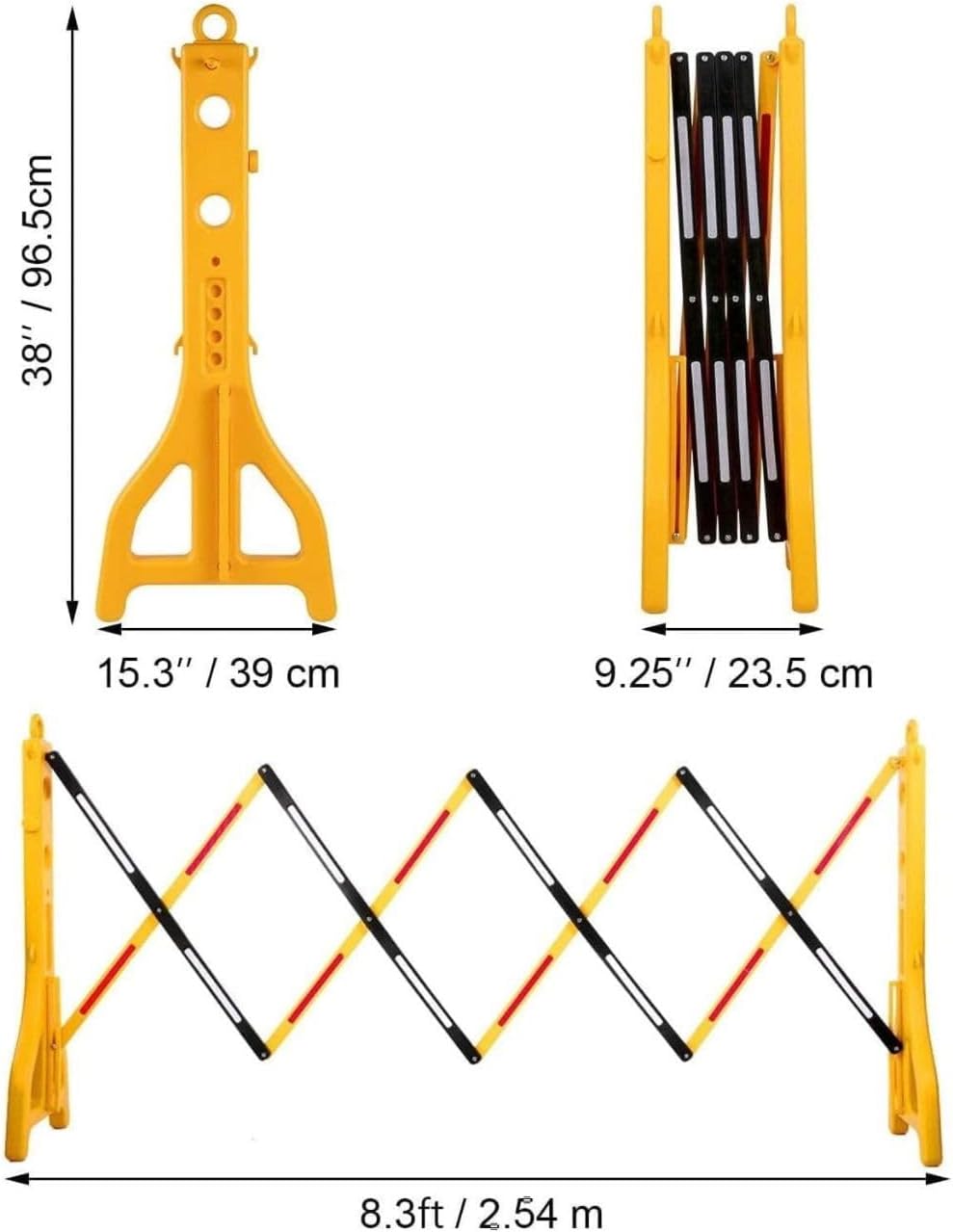 TAZEET expandable yellow safety barricade - alternate view