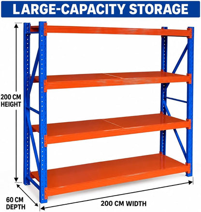 TAZEET 4-tier industrial storage rack - design detail