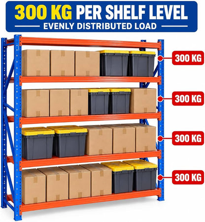 TAZEET 4-tier industrial storage rack - application example
