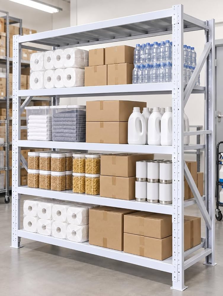 TAZEET 4-tier industrial storage rack - usage view