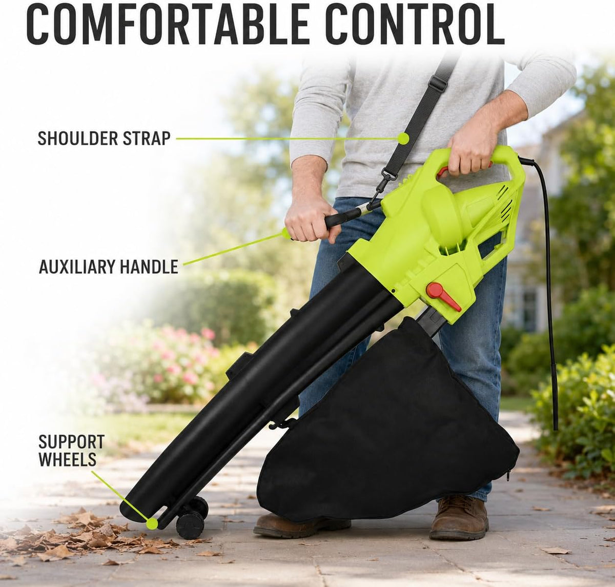 TAZEET 3000W leaf blower, vacuum and mulcher - construction detail