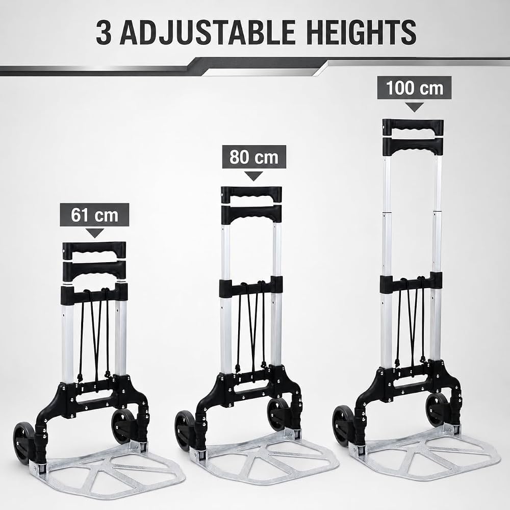 TAZEET folding aluminium hand trolley - features and dimensions