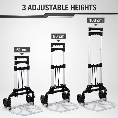 TAZEET folding aluminium hand trolley - features and dimensions