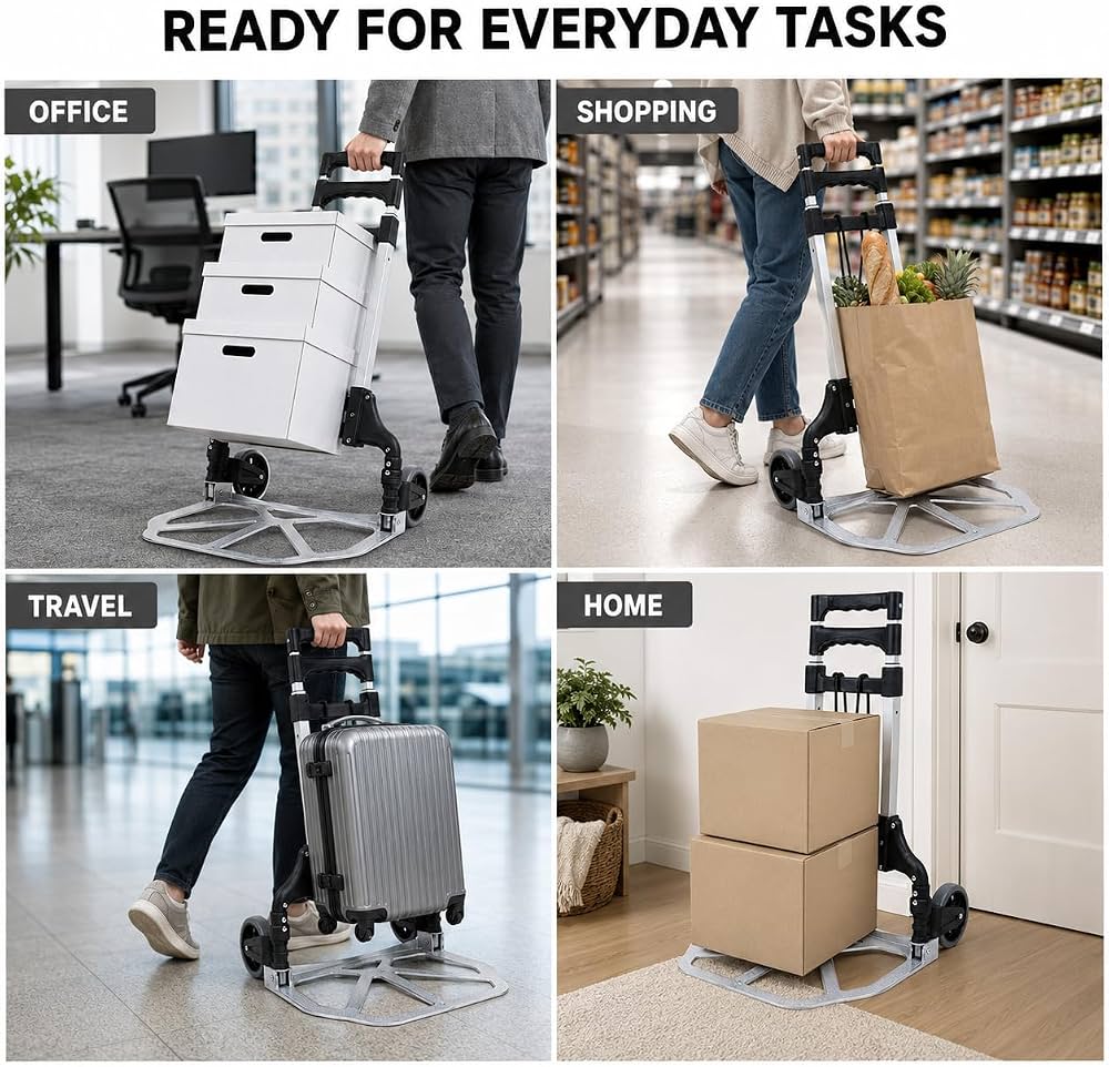 TAZEET folding aluminium hand trolley - setup view