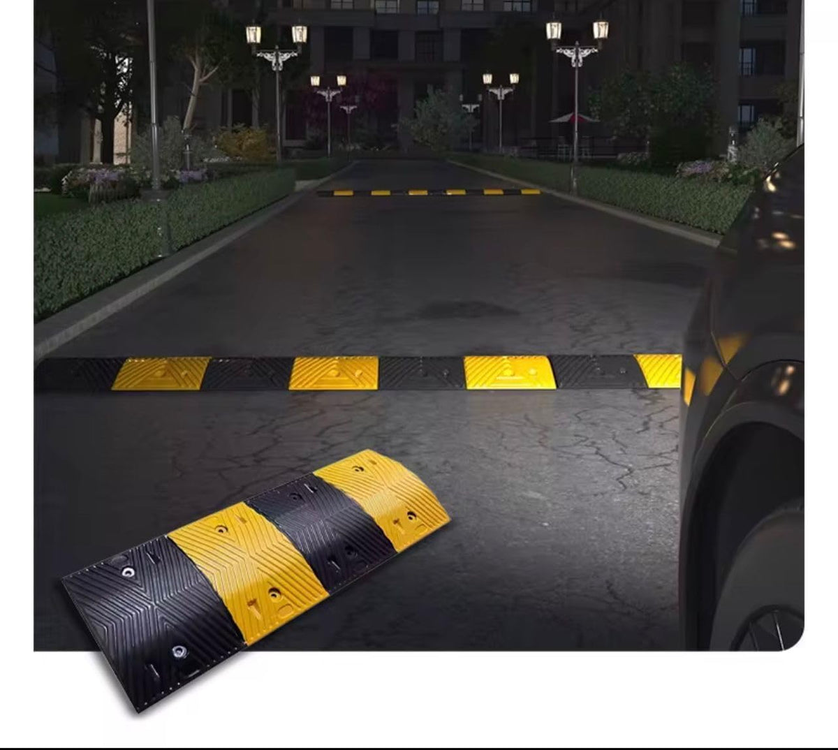 TAZEET two-channel rubber speed bump - construction detail