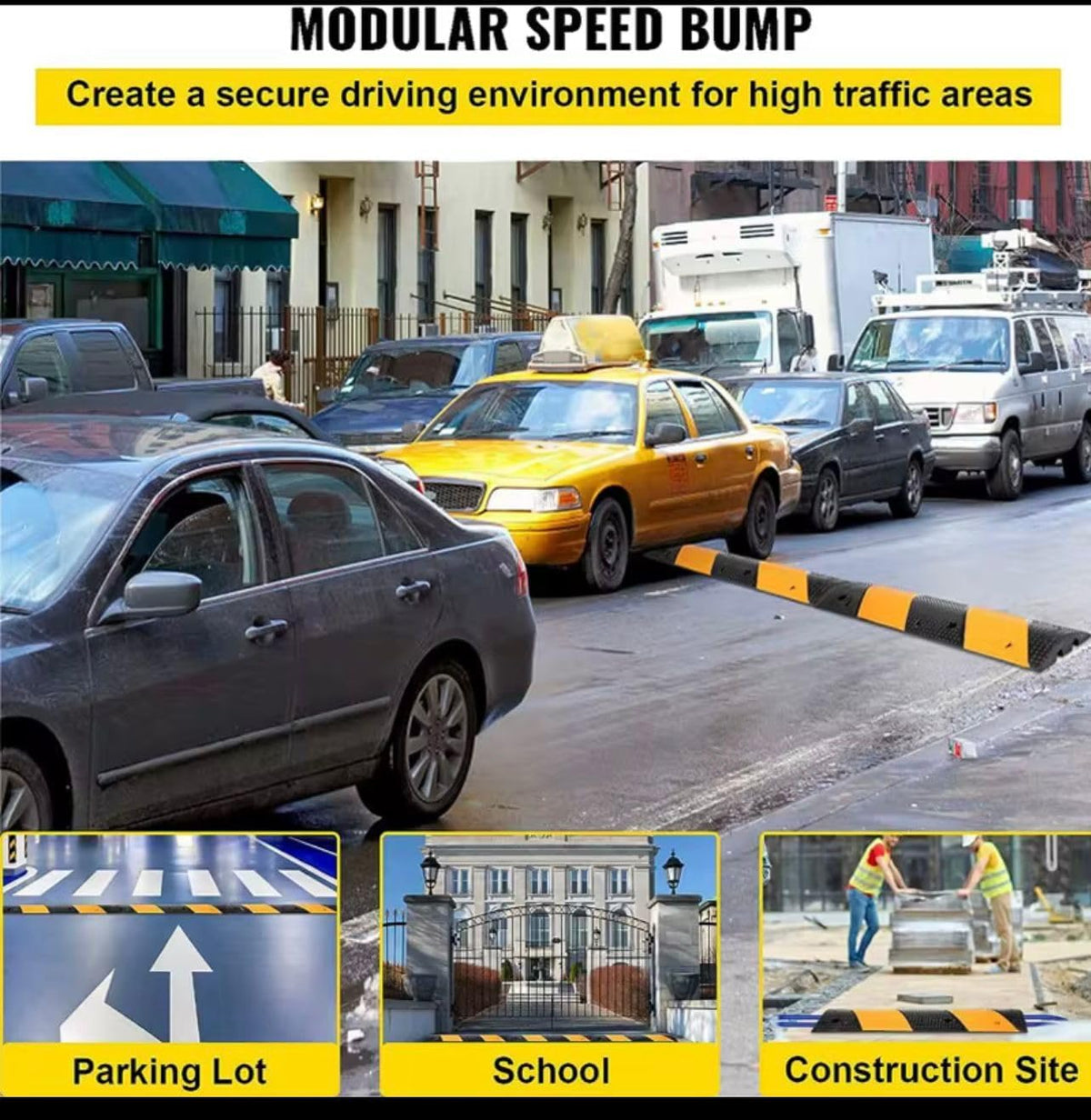 TAZEET two-channel rubber speed bump - setup view