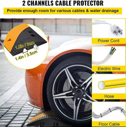 TAZEET two-channel rubber speed bump - application example