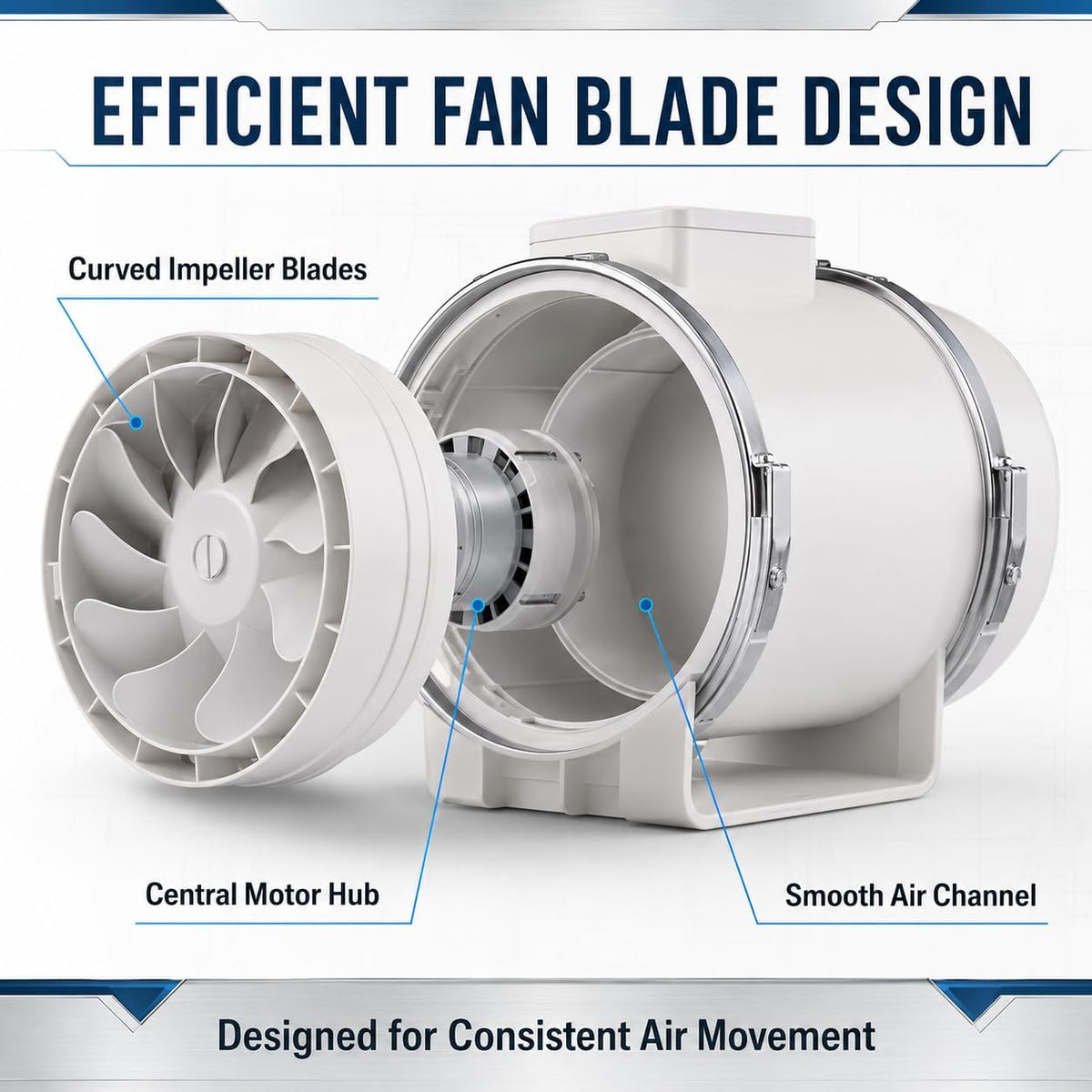 TAZEET inline duct exhaust fan - construction detail