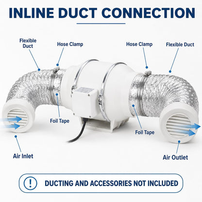 TAZEET inline duct exhaust fan - setup view