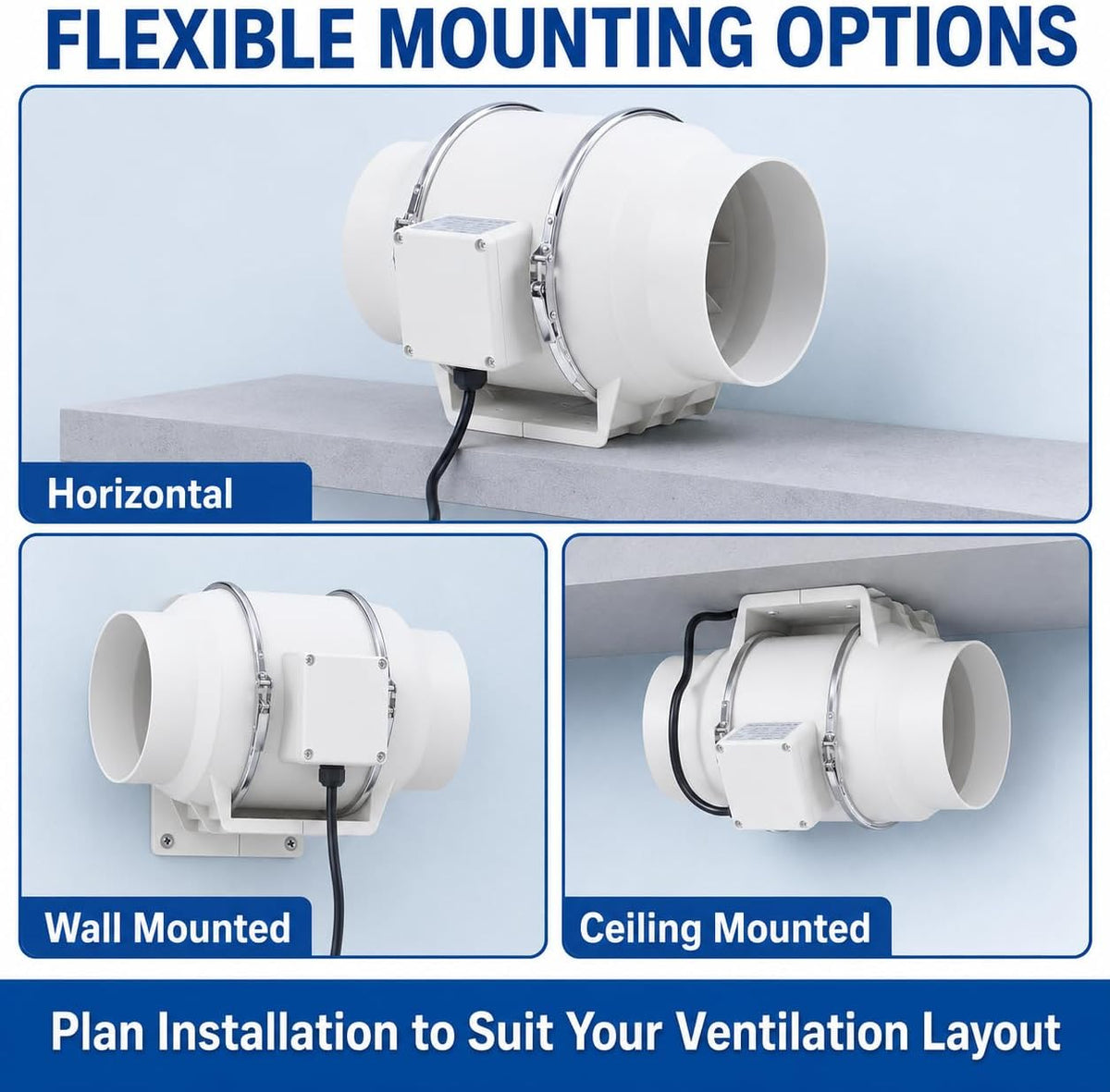 TAZEET inline duct exhaust fan - usage view