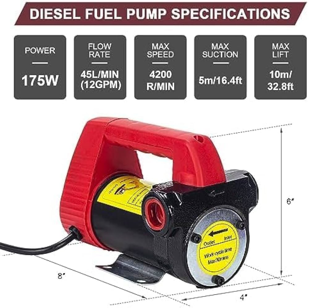 TAZEET 12V diesel fuel transfer pump - setup view