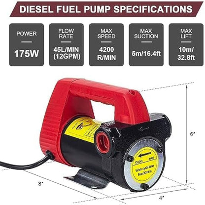 TAZEET 12V diesel fuel transfer pump - setup view