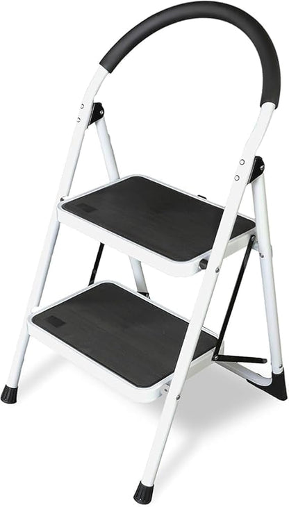 TAZEET 2-step folding ladder with handrail - main product view