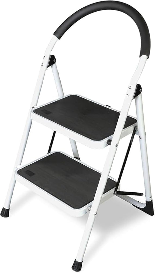 TAZEET 2-step folding ladder with handrail - main product view