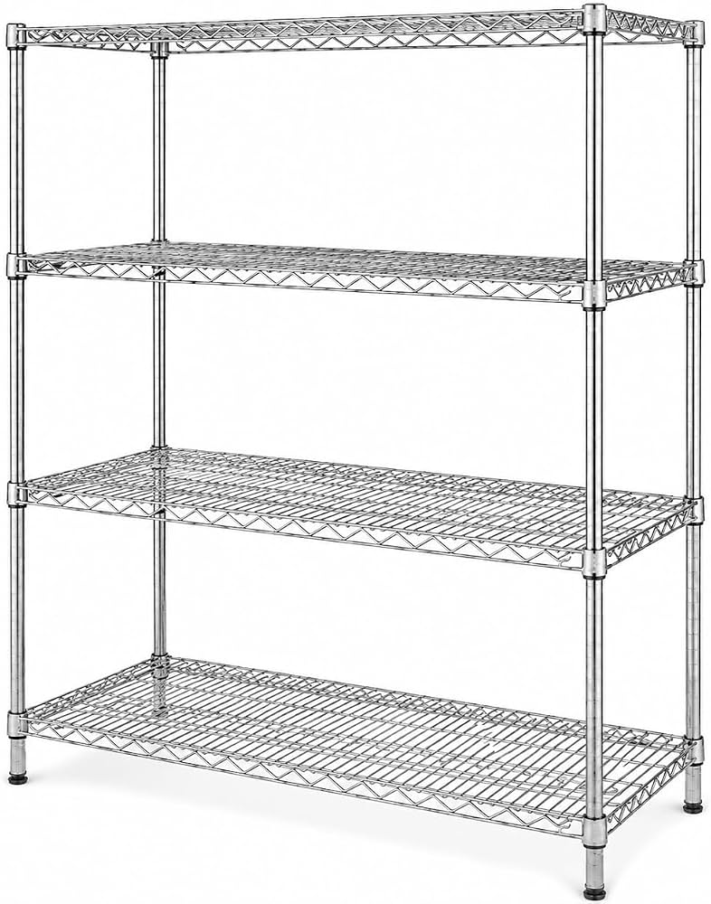 TAZEET 4-tier chrome wire shelving unit - main product view