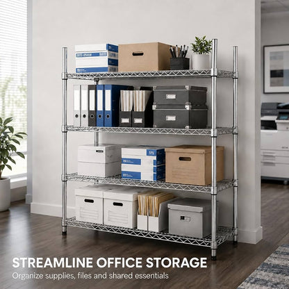 TAZEET 4-tier chrome wire shelving unit - alternate view