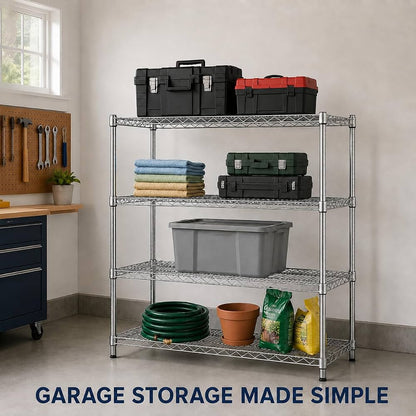 TAZEET 4-tier chrome wire shelving unit - application example