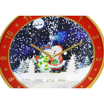 Musical Snowing Christmas Ball Wall Clock – LED Lights & Traditional Melodies Christmas Decoration for Wall & Fireplace