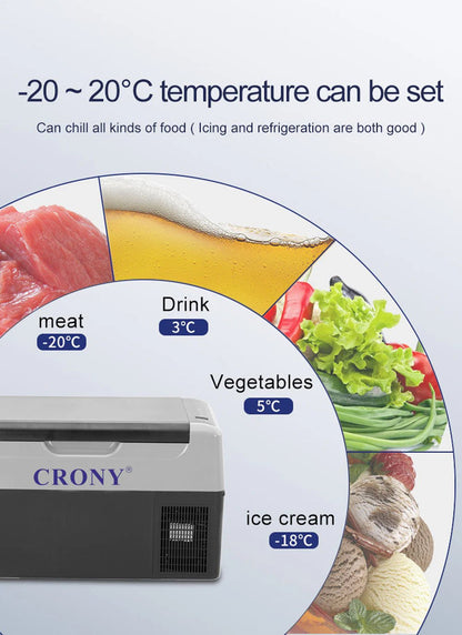 Car Refrigerator 22L - Portable Compressor Fridge Freezer for Outdoor and Travel - Tazeet.com