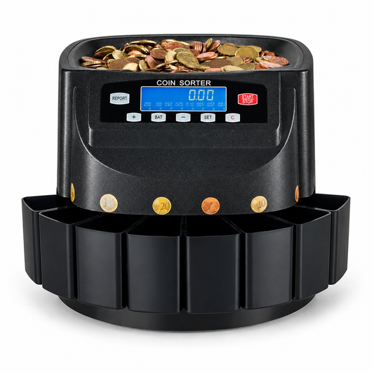 CN-550 Coin Sorter and Counter - Supports Up to 8 Coin Types