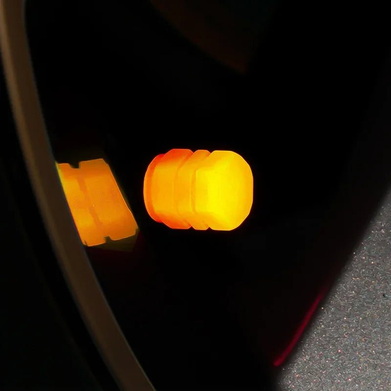 Colourful Luminous Valve Caps Car Motorcycle Bicycle Night Glowing Tyre Cap Decor - Tazeet.com