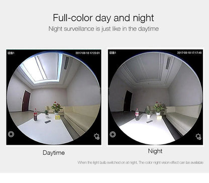 Panoramic Wide Bulb Camera B13-I-V2 | 1.3MP | 960P HD Resolution | 360° View | Motion Detection | Two-way Audio | Wi-Fi | App Connectivity - Tazeet.com