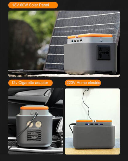 Portable Power Station – Model BS100, 120W Output with 45000mAh Battery and Solar Panel - Tazeet.com