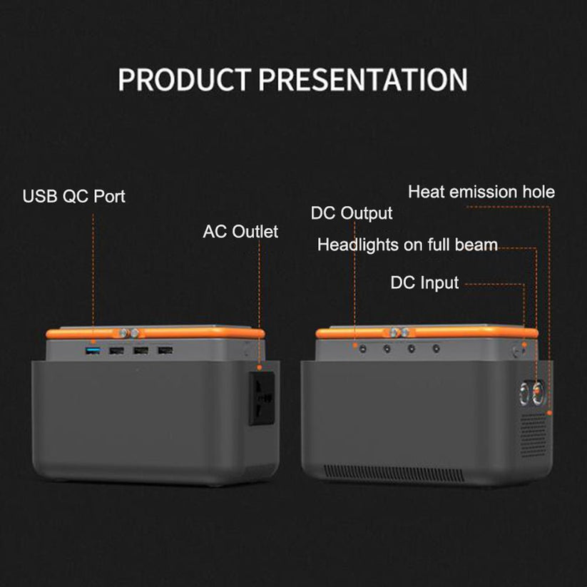 Portable Power Station – Model BS100, 120W Output with 45000mAh Battery and Solar Panel - Tazeet.com