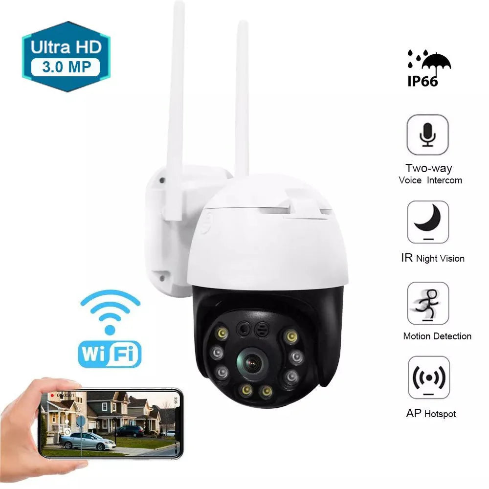 NIP-20HS PTZ Wireless Camera | 2K Resolution, 360° Pan, IR Night Vision, Two-way Audio - Tazeet.com