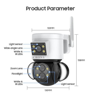 ST-430 Triple Lens Wireless Camera | 10MP, 2592x2048 Resolution, 10x Optical Zoom, Motion Tracking - Tazeet.com