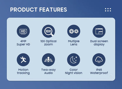 ST-430 Triple Lens Wireless Camera | 10MP, 2592x2048 Resolution, 10x Optical Zoom, Motion Tracking - Tazeet.com