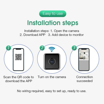 Mini Wireless Camera W10 | 1080P Wi-Fi Compact Security Cam with Night Vision & Motion Detection - Tazeet.com