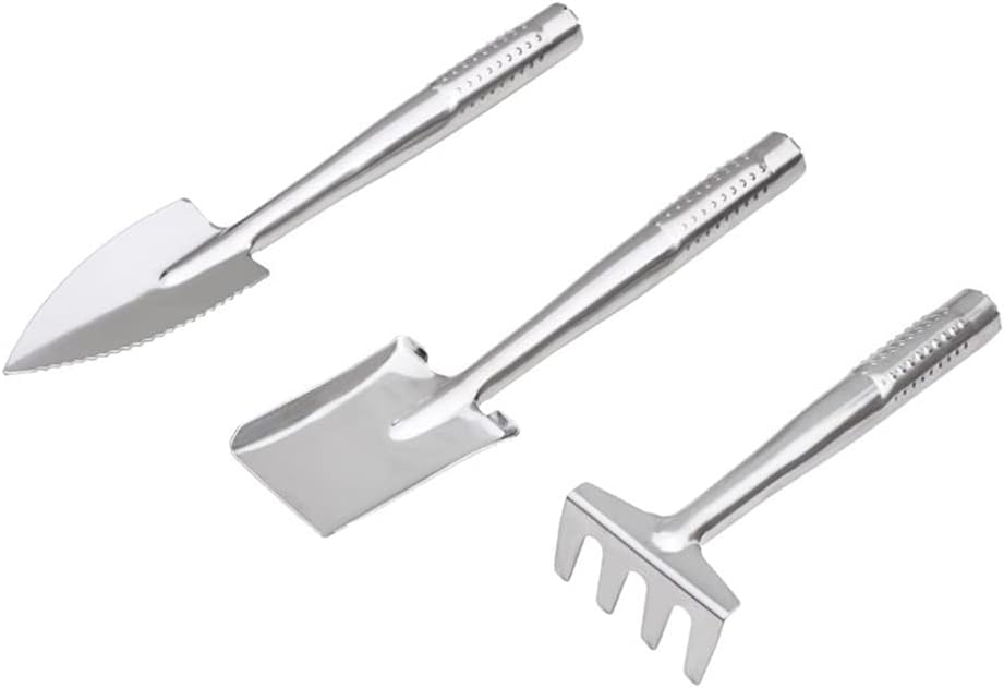 Kids Gardening Tools Set - Stainless Steel Shovel, Rake, Fork & Trowel