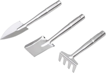 Kids Gardening Tools Set - Stainless Steel Shovel, Rake, Fork & Trowel
