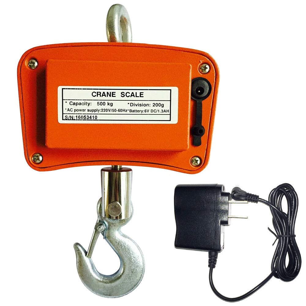 Hanging Scale, 1100Lb/500Kg Industrial Crane Hoist Scale LCD Digital Electronic Hook Hanging Weight Scale W/LED Display for Farm, Hunting, Bow Draw Weight, Big Fish & Hoyer Lift - Tazeet.com