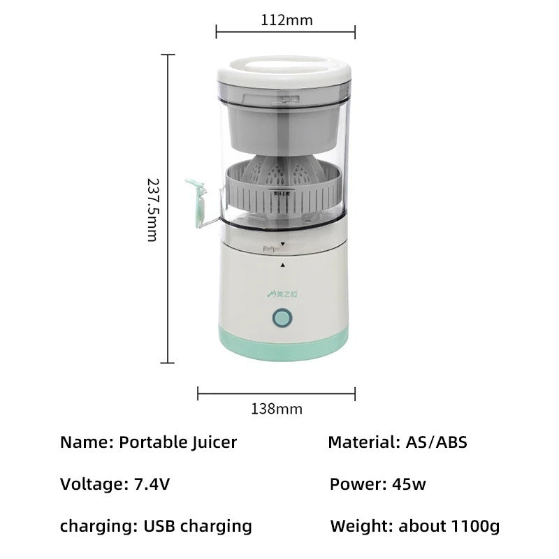 High - Efficiency USB Rechargeable Portable Juicer - Cordless, Easy to Use, and Easy to Clean - Tazeet.com